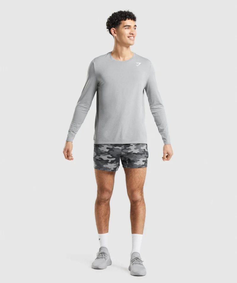 Men's Gymshark Arrival Seamless Long Sleeve T-Shirts Grey | NZ 4ZAEXY